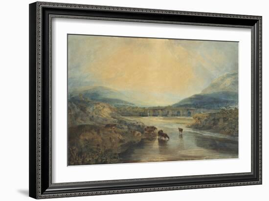 Abergavenny Bridge, Monmouthshire: Clearing Up After A Showery Day-J. M. W. Turner-Framed Giclee Print