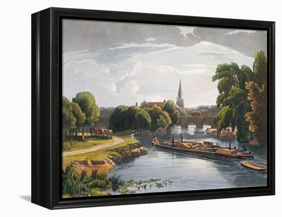 Abingdon Bridge and Church, Engraved by Robert Havell the Younger-William Havell-Framed Premier Image Canvas