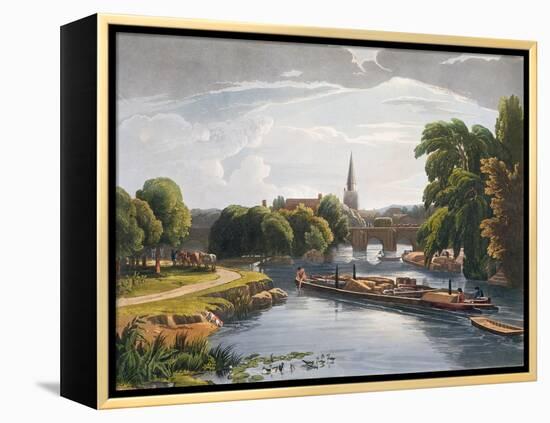 Abingdon Bridge and Church, Engraved by Robert Havell the Younger-William Havell-Framed Premier Image Canvas