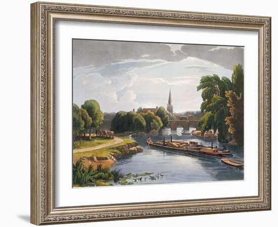 Abingdon Bridge and Church, Engraved by Robert Havell the Younger-William Havell-Framed Giclee Print