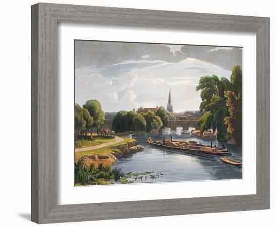 Abingdon Bridge and Church, Engraved by Robert Havell the Younger-William Havell-Framed Giclee Print