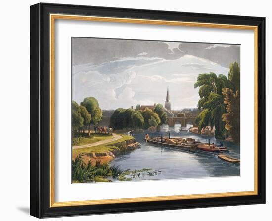 Abingdon Bridge and Church, Engraved by Robert Havell the Younger-William Havell-Framed Giclee Print