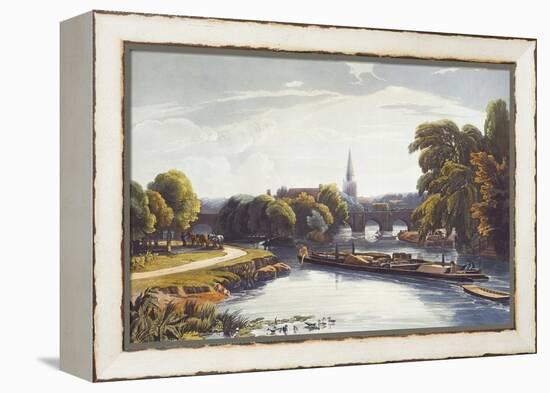 Abingdon Bridge and Church. from 'A Series of Picturesque Views of the River Thames'-William Havell-Framed Premier Image Canvas