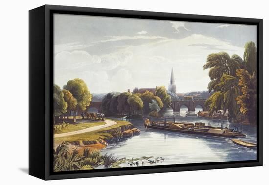 Abingdon Bridge and Church. from 'A Series of Picturesque Views of the River Thames'-William Havell-Framed Premier Image Canvas