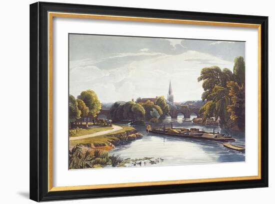 Abingdon Bridge and Church. from 'A Series of Picturesque Views of the River Thames'-William Havell-Framed Giclee Print