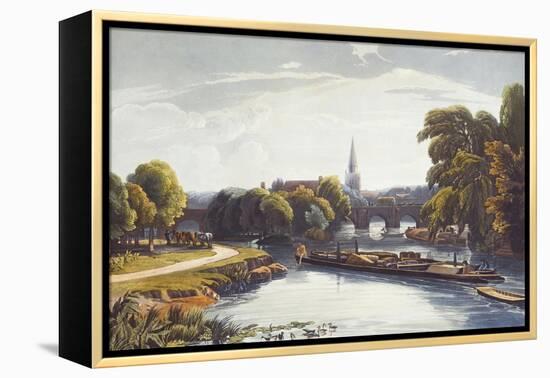 Abingdon Bridge and Church. from 'A Series of Picturesque Views of the River Thames'-William Havell-Framed Premier Image Canvas