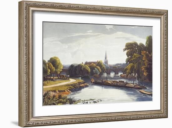 Abingdon Bridge and Church. from 'A Series of Picturesque Views of the River Thames'-William Havell-Framed Giclee Print