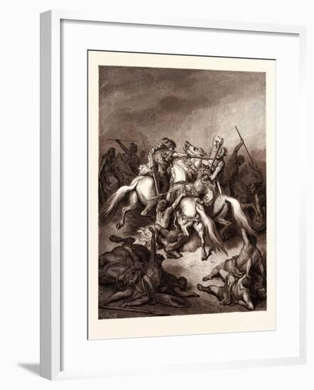 Abishai Saving the Life of David-Gustave Dore-Framed Giclee Print