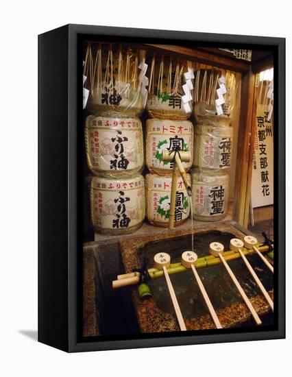 Ablution Ladles at the Entrance of a Shinto Shrine, Kyoto, Japan, Asia-null-Framed Premier Image Canvas