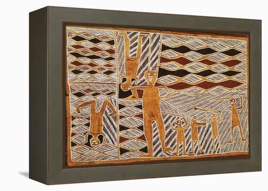 Aboriginal Bark Painting of Ritual Dance, from Yrrkala, Australia-null-Framed Premier Image Canvas