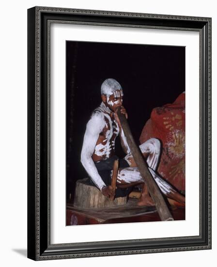 Aboriginal Dancer Didgeridoo, Pamagirri, Queensland, Cairns, Australia-Cindy Miller Hopkins-Framed Photographic Print