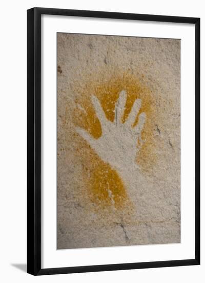 Aboriginal Hand Painting, Carnarvon Gorge, Queensland, Australia, Pacific-Michael Runkel-Framed Photographic Print