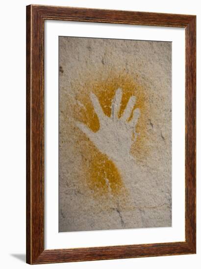 Aboriginal Hand Painting, Carnarvon Gorge, Queensland, Australia, Pacific-Michael Runkel-Framed Photographic Print