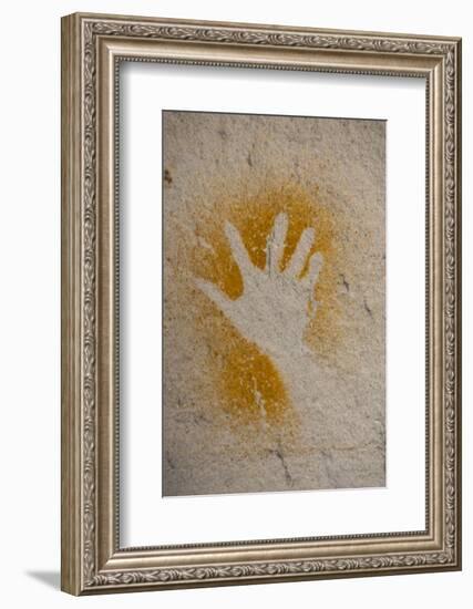 Aboriginal Hand Painting, Carnarvon Gorge, Queensland, Australia, Pacific-Michael Runkel-Framed Photographic Print