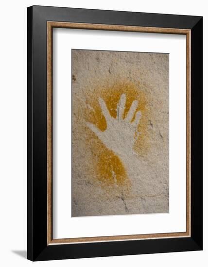 Aboriginal Hand Painting, Carnarvon Gorge, Queensland, Australia, Pacific-Michael Runkel-Framed Photographic Print