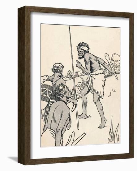 Aboriginal men approaching a settlers farm, 1912-Charles Robinson-Framed Giclee Print