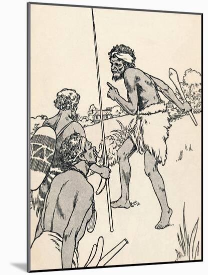 Aboriginal men approaching a settlers farm, 1912-Charles Robinson-Mounted Giclee Print