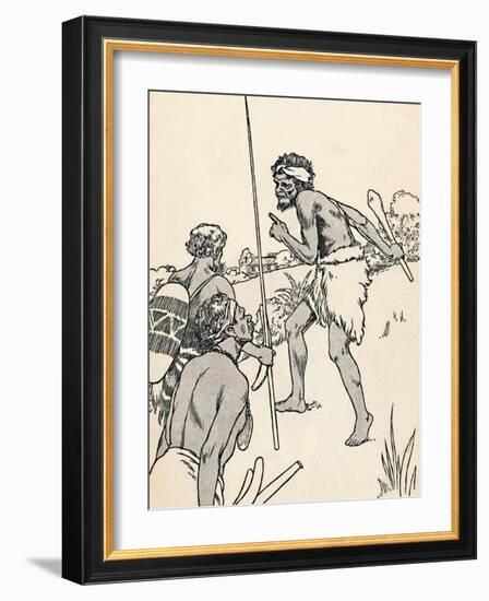 Aboriginal men approaching a settlers farm, 1912-Charles Robinson-Framed Giclee Print