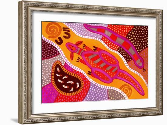 Aboriginal Painting-John Newcomb-Framed Giclee Print