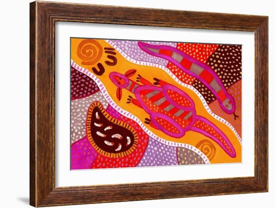 Aboriginal Painting-John Newcomb-Framed Giclee Print
