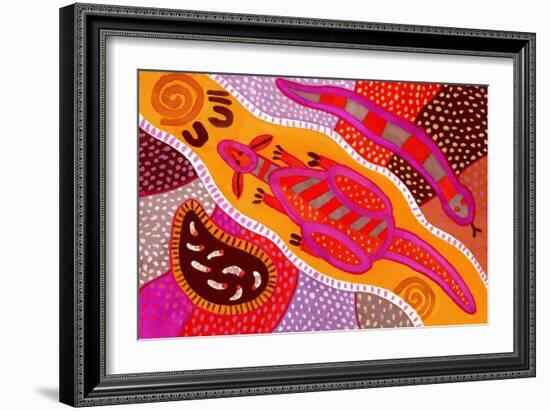 Aboriginal Painting-John Newcomb-Framed Giclee Print