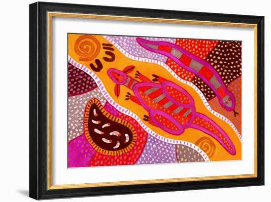 Aboriginal Painting-John Newcomb-Framed Giclee Print