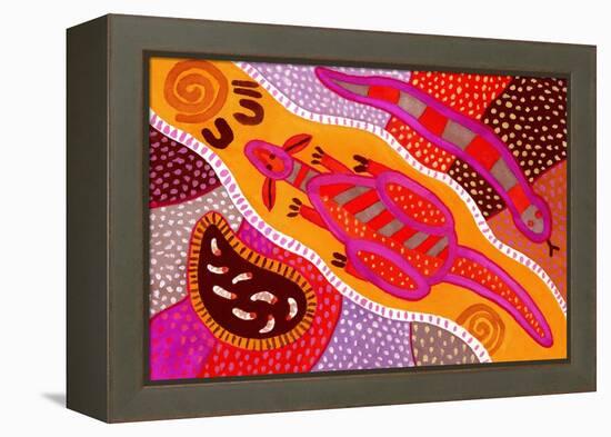 Aboriginal Painting-John Newcomb-Framed Premier Image Canvas