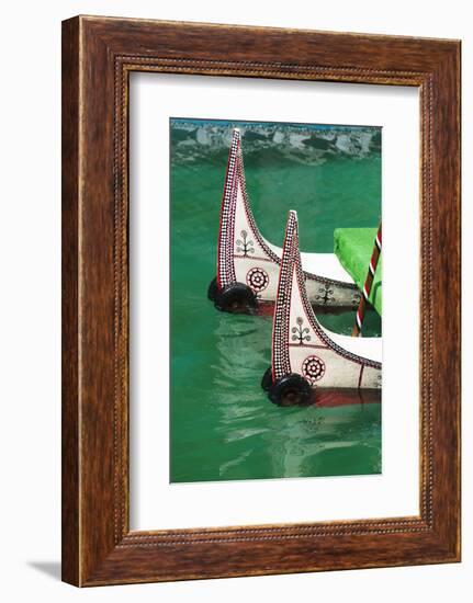 Aboriginal people's canoe, Sun Moon Lake, Taiwan-Keren Su-Framed Photographic Print