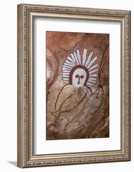 Aboriginal Wandjina Cave Artwork in Sandstone Caves at Raft Point, Kimberley, Western Australia-Michael Nolan-Framed Photographic Print