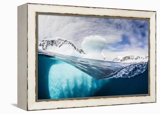 Above and Below Water View of Danco Island, Errera Channel, Antarctica, Polar Regions-Michael Nolan-Framed Premier Image Canvas