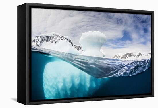 Above and Below Water View of Danco Island, Errera Channel, Antarctica, Polar Regions-Michael Nolan-Framed Premier Image Canvas