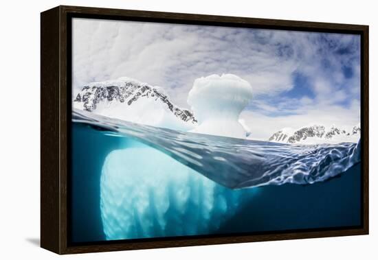 Above and Below Water View of Danco Island, Errera Channel, Antarctica, Polar Regions-Michael Nolan-Framed Premier Image Canvas