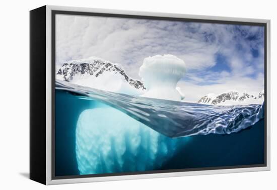 Above and Below Water View of Danco Island, Errera Channel, Antarctica, Polar Regions-Michael Nolan-Framed Premier Image Canvas