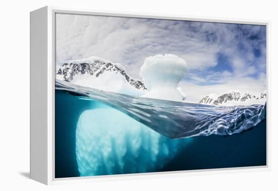 Above and Below Water View of Danco Island, Errera Channel, Antarctica, Polar Regions-Michael Nolan-Framed Premier Image Canvas