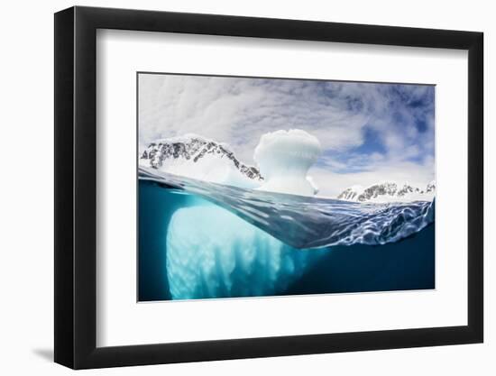 Above and Below Water View of Danco Island, Errera Channel, Antarctica, Polar Regions-Michael Nolan-Framed Photographic Print