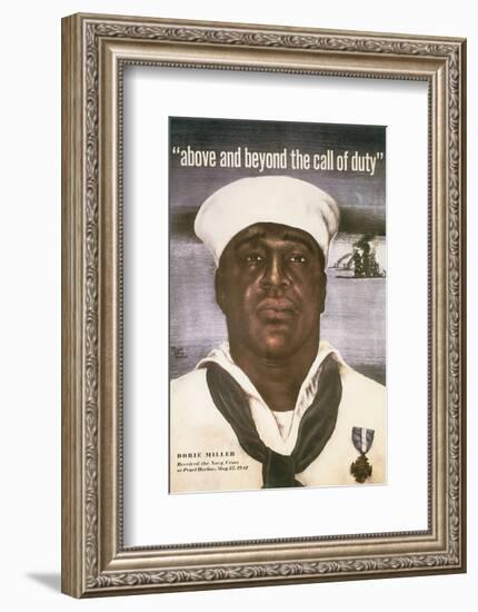 Above And Beyond The Call Of Duty-David Stone Martin-Framed Art Print