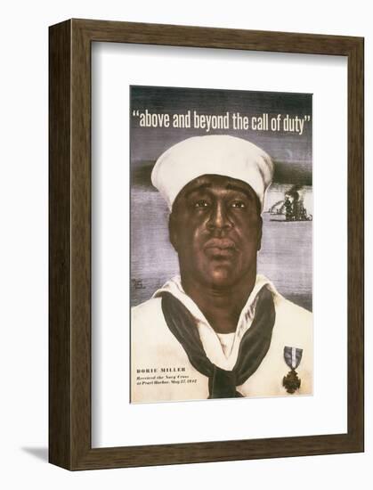 Above And Beyond The Call Of Duty-David Stone Martin-Framed Art Print