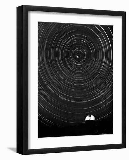 Above the Mt. Palomar Observatory, a 6 Hour Photo Exposure Centered Upon Polaris or the North Star-J^ R^ Eyerman-Framed Photographic Print