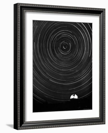 Above the Mt. Palomar Observatory, a 6 Hour Photo Exposure Centered Upon Polaris or the North Star-J^ R^ Eyerman-Framed Photographic Print