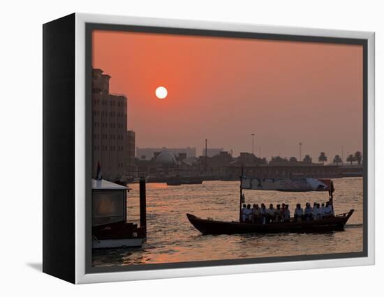 Abra Water Taxi, Dubai Creek at Sunset, Bur Dubai, Dubai, United Arab Emirates, Middle East-Neale Clark-Framed Premier Image Canvas