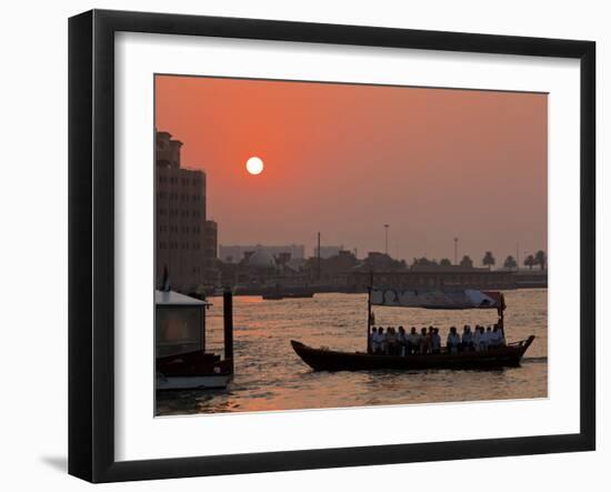 Abra Water Taxi, Dubai Creek at Sunset, Bur Dubai, Dubai, United Arab Emirates, Middle East-Neale Clark-Framed Photographic Print