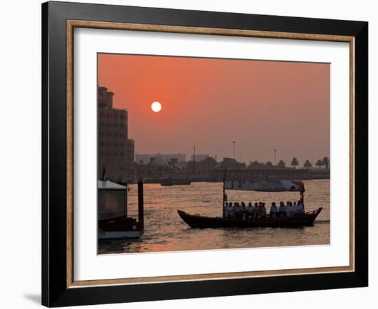 Abra Water Taxi, Dubai Creek at Sunset, Bur Dubai, Dubai, United Arab Emirates, Middle East-Neale Clark-Framed Photographic Print