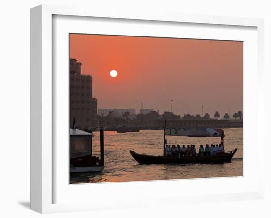 Abra Water Taxi, Dubai Creek at Sunset, Bur Dubai, Dubai, United Arab Emirates, Middle East-Neale Clark-Framed Photographic Print