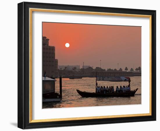 Abra Water Taxi, Dubai Creek at Sunset, Bur Dubai, Dubai, United Arab Emirates, Middle East-Neale Clark-Framed Photographic Print