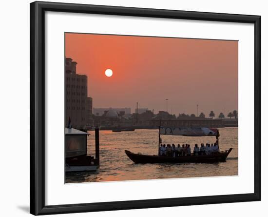 Abra Water Taxi, Dubai Creek at Sunset, Bur Dubai, Dubai, United Arab Emirates, Middle East-Neale Clark-Framed Photographic Print
