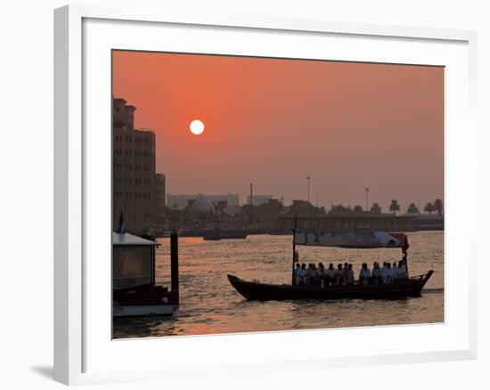 Abra Water Taxi, Dubai Creek at Sunset, Bur Dubai, Dubai, United Arab Emirates, Middle East-Neale Clark-Framed Photographic Print