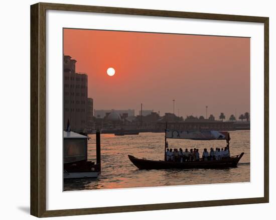 Abra Water Taxi, Dubai Creek at Sunset, Bur Dubai, Dubai, United Arab Emirates, Middle East-Neale Clark-Framed Photographic Print