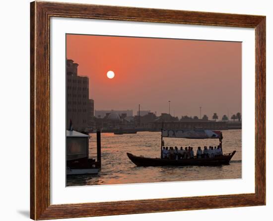 Abra Water Taxi, Dubai Creek at Sunset, Bur Dubai, Dubai, United Arab Emirates, Middle East-Neale Clark-Framed Photographic Print