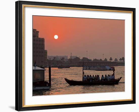 Abra Water Taxi, Dubai Creek at Sunset, Bur Dubai, Dubai, United Arab Emirates, Middle East-Neale Clark-Framed Photographic Print