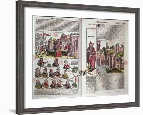 Abraham and His Descendants, from the Nuremberg Chronicle by Hartmann Schedel-null-Framed Giclee Print